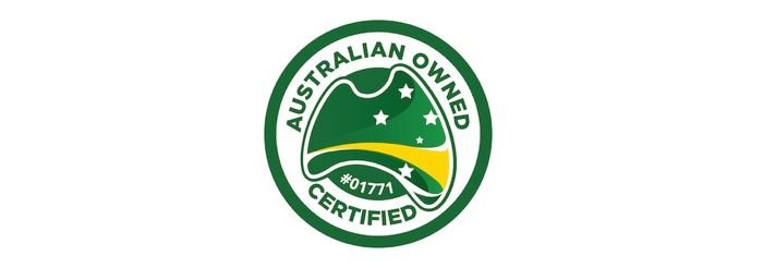 Aussie Owned logo with #1771 certification.
