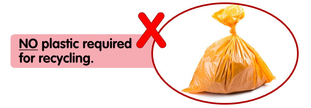 No plastic required for recycling